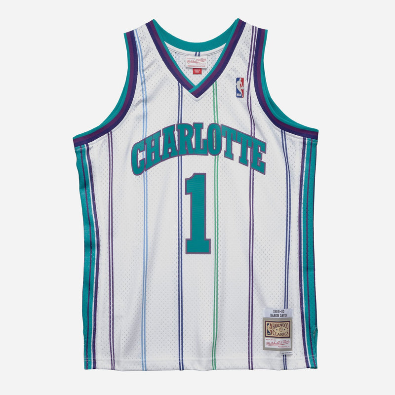 Mitchell & Ness Baron Davis White Charlotte Hornets 1999/00 Hardwood Classics Swingman Player Jersey