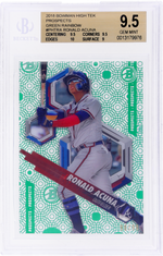 2018 Bowman High Tek Prospects Green Rainbow Ronald Acuna #PHTRA /99 BGS 9.5