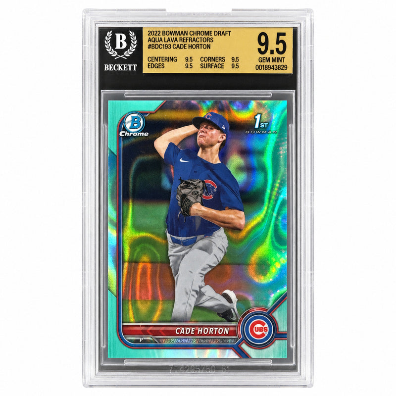 2022 Bowman Draft Cade Horton Aqua Lava Refractor /199 1st Prospect BGS 9.5
