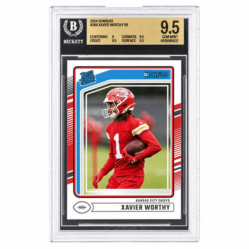 2024 Panini Donruss Xavier Worthy #398 RC Rated Rookie Chiefs BGS 9.5