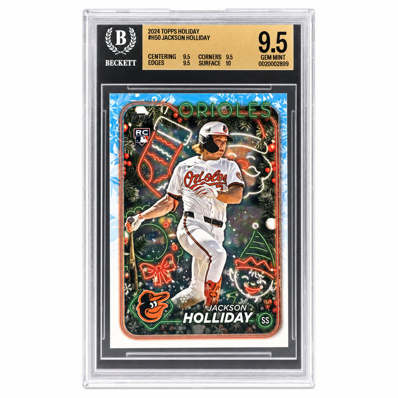 2024 Topps Holiday Jackson Holliday #H50 RC Beckett 9.5