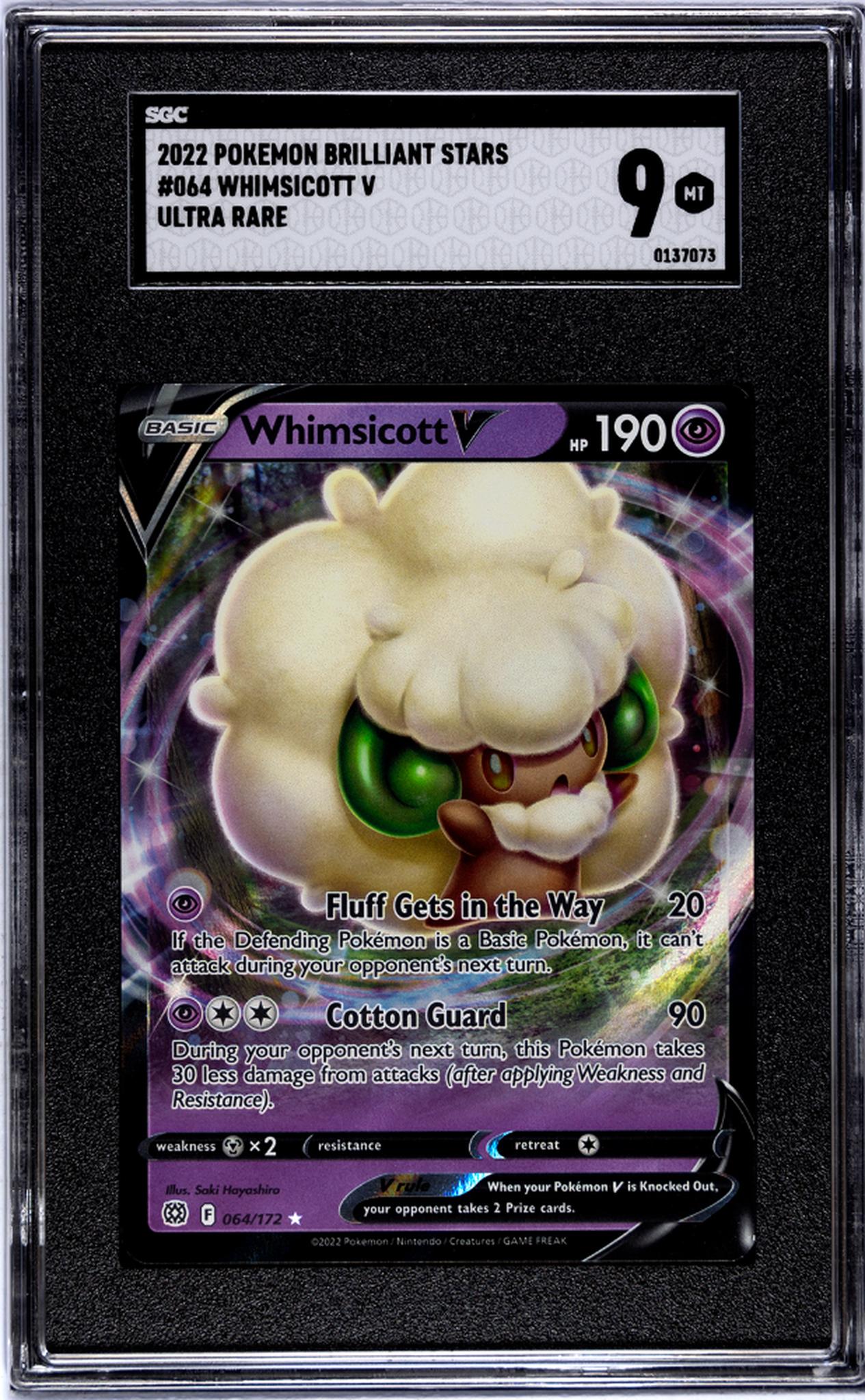 2022 Pokémon Brilliant Stars Whimsicott V #064 Ultra Rare SGC 9
