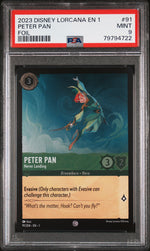 2023 Disney Lorcana EN 1 Peter Pan #91 Foil PSA 9