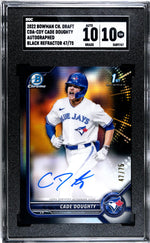 2022 Bowman Draft Black Refractor Cade Doughty #CDA-CDY Auto/75 SGC 10 Auto 10