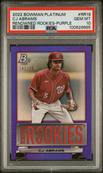 2022 Bowman Platinum Renowned Rookies Purple CJ Abrams #RR19 /250 PSA 10 100626685