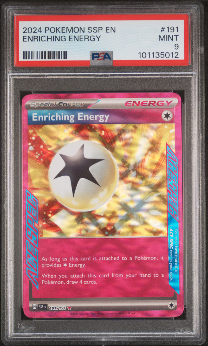 2024 Pokemon Scarlet and Violet Surging Sparks Ace Spec Enriching Energy #191 PSA 9
