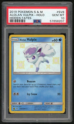 2019 Pokemon Sun and Moon Hidden Fates Holo Alolan Vulpix #SV8 PSA 10