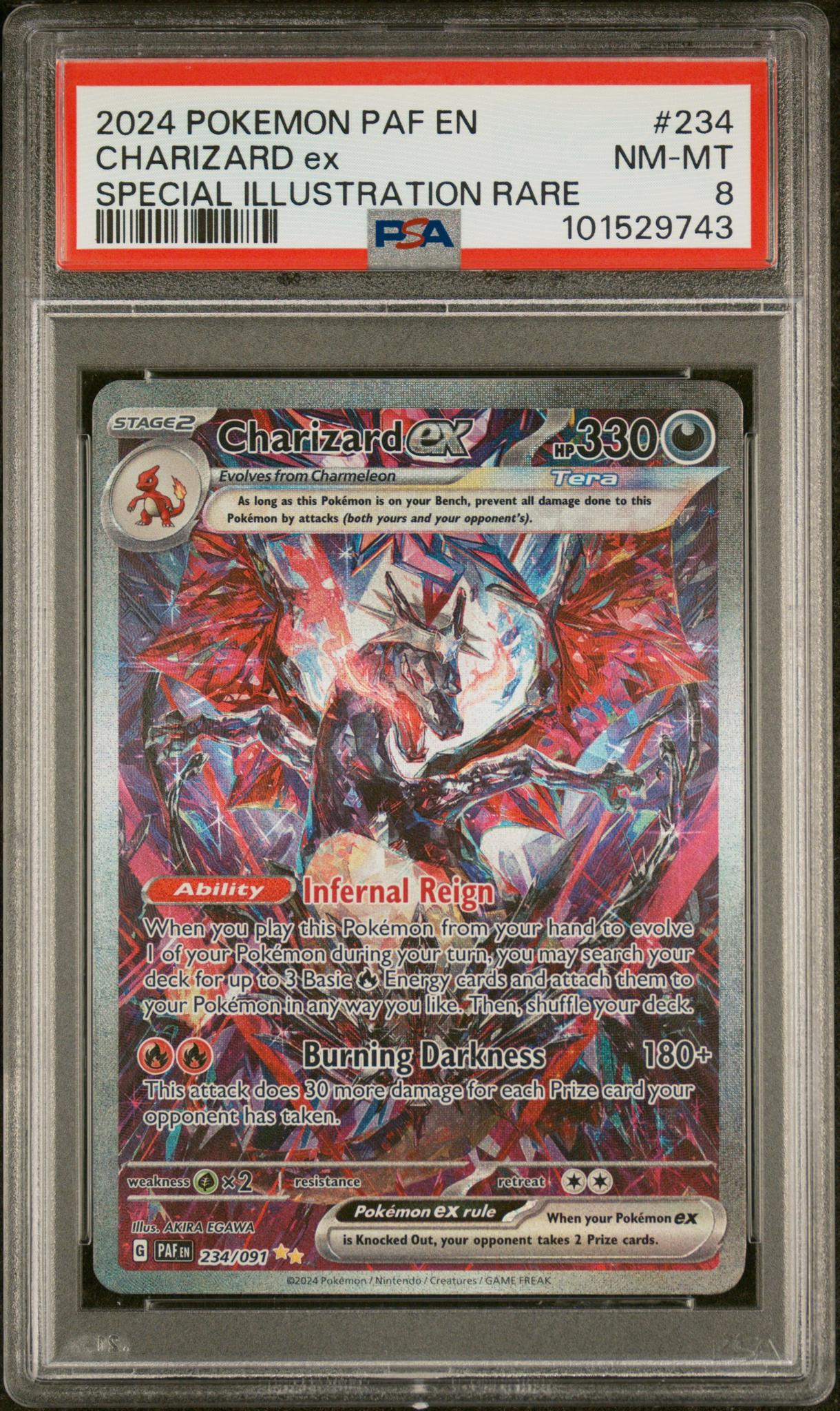 2024 Pokémon PAF Charizard Special Illustration Rare #234 EX PSA 8