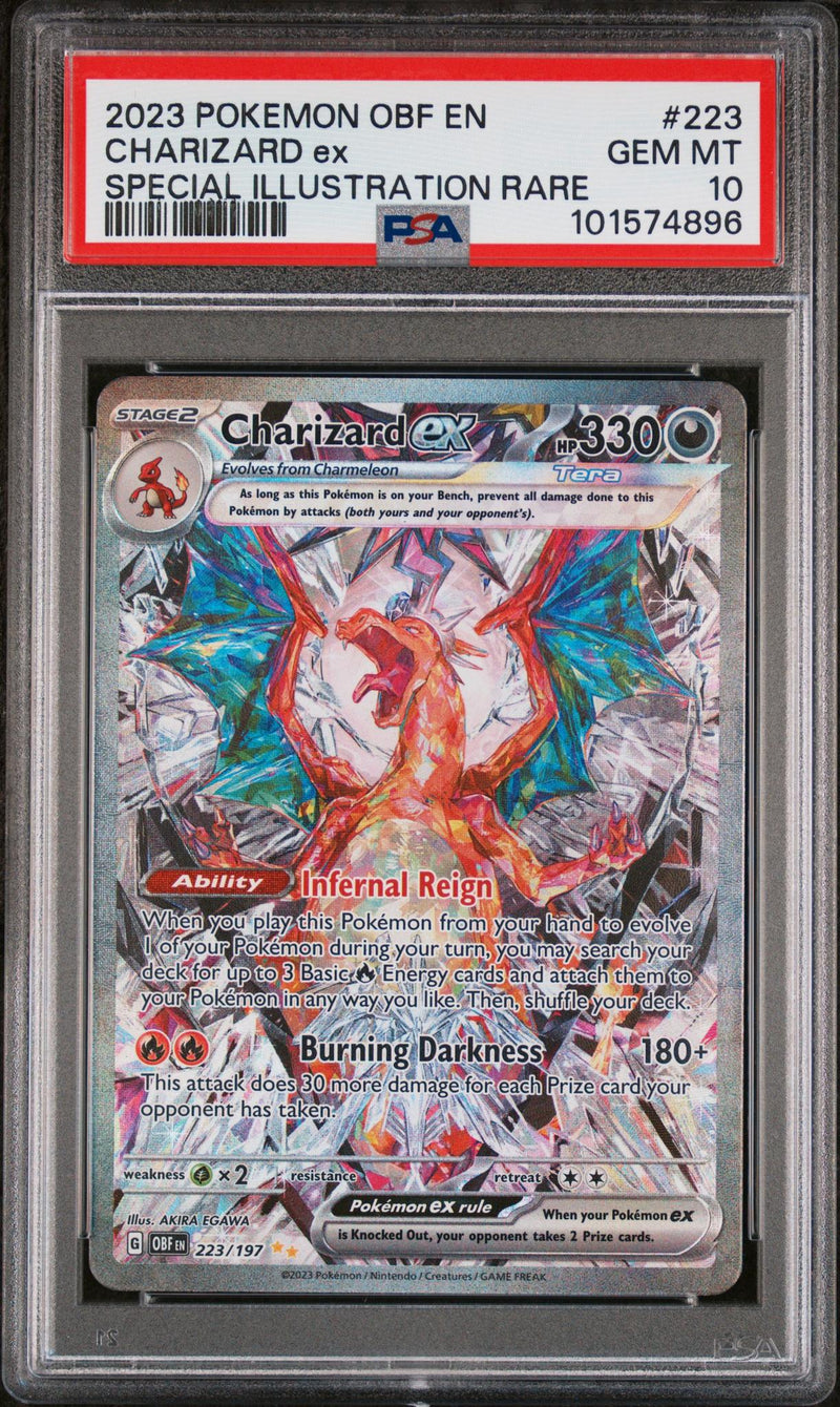 2023 Pokemon Scarlet and Violet Obsidian Flames Special Illustration Rare Charizard Ex #223 PSA 10