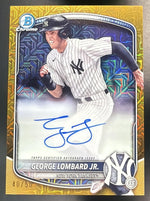 2025 Bowman George Lombard Jr. #BMA-GL Chrome Prospect Auto Mega Box Gold Refractor /50