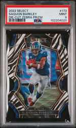 2022 Select Prizm Zebra Saquon Barkley #173 PSA 9