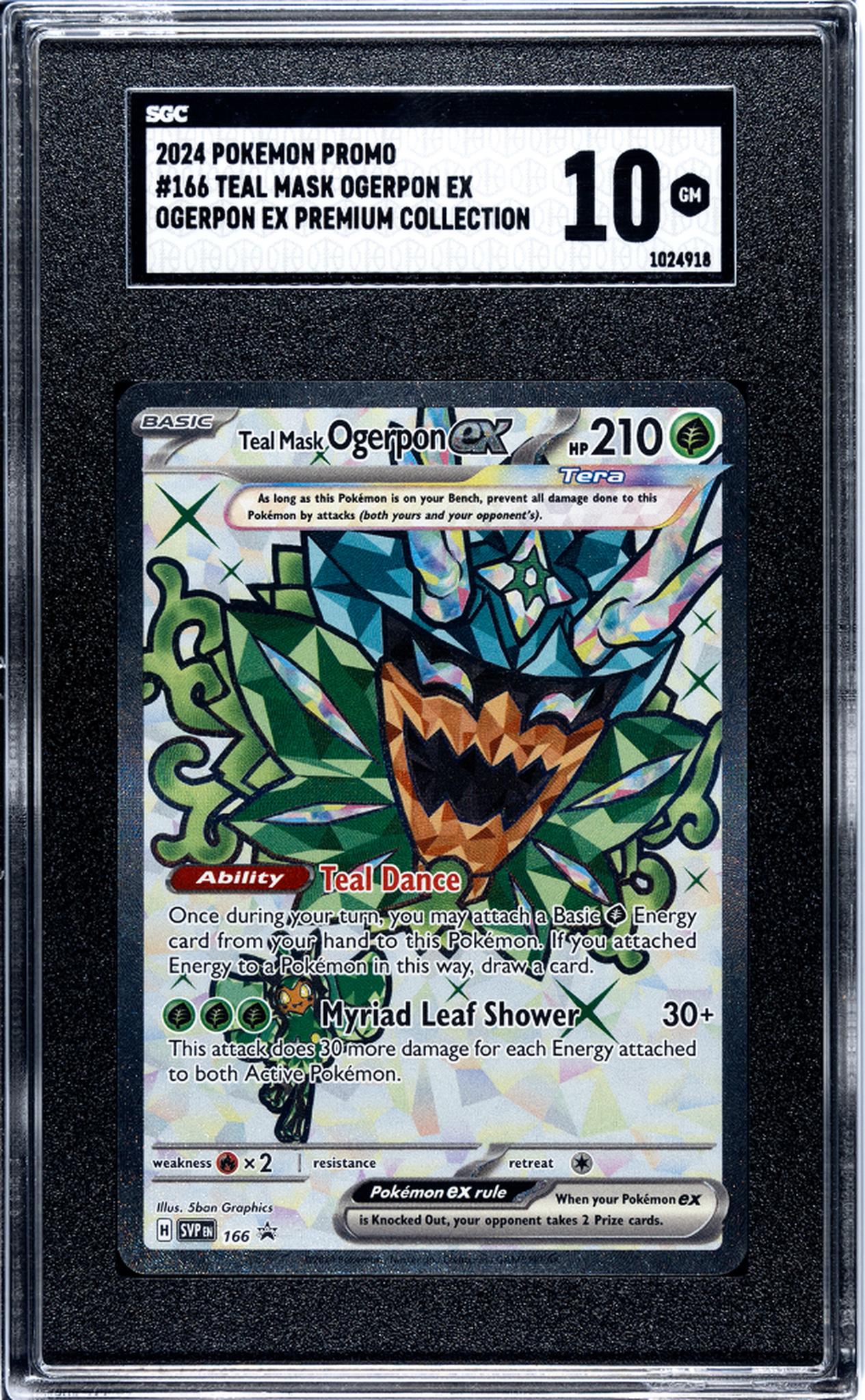 2024 Pokemon #166 Teal Mask Ogerpon EX Ogerpon EX Premium Collection SGC 10
