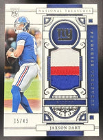 2025 Panini National Treasures Jaxson Dart #FTR-JDT Franchise /49 MEM RC