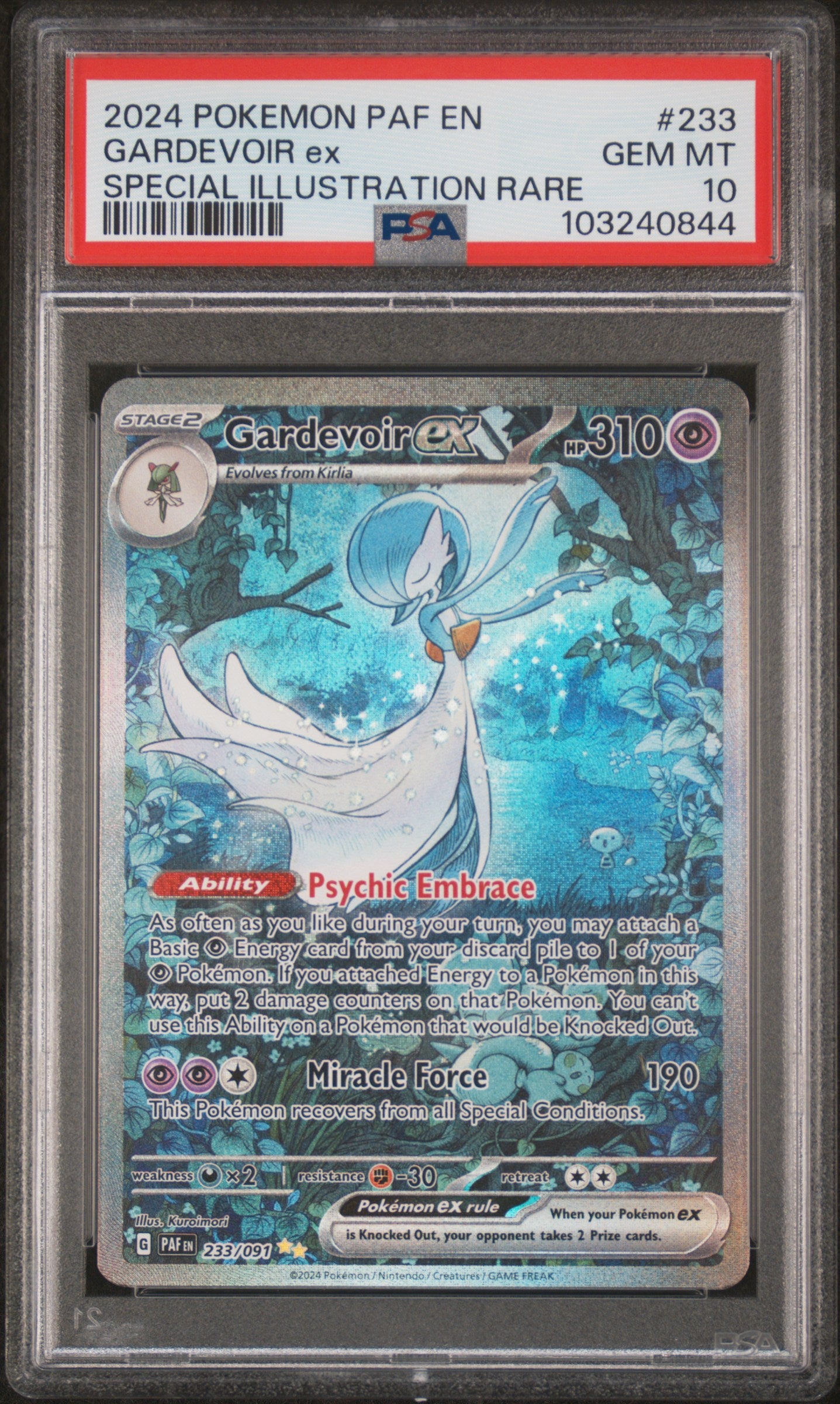 2024 Pokemon Paldean Fates Special Illustration Rare Gardevoir ex #233 PSA 10