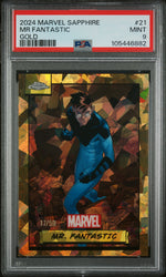2024 Topps Chrome Marvel Sapphire Edition Gold Mr. Fantastic #21 /50 PSA 9