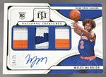 2021 Panini National Treasures Miles McBride #RMT-MMB Rookie Materials Auto Triple Prime /25 MEM RC