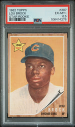 1962 Topps Star Rookie Lou Brock #387 PSA 6.5