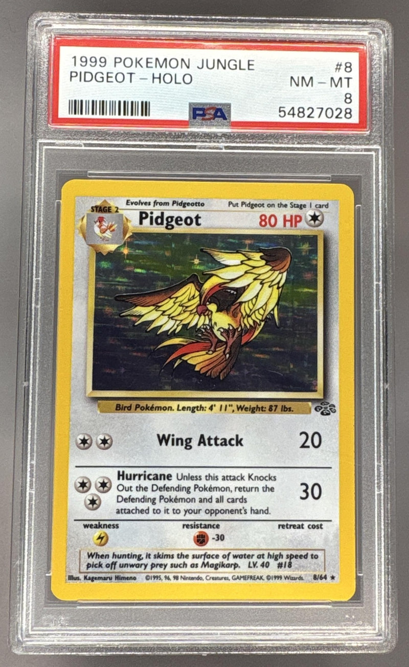 1999 Pokemon Jungle Holo Pidgeot #8 PSA 8