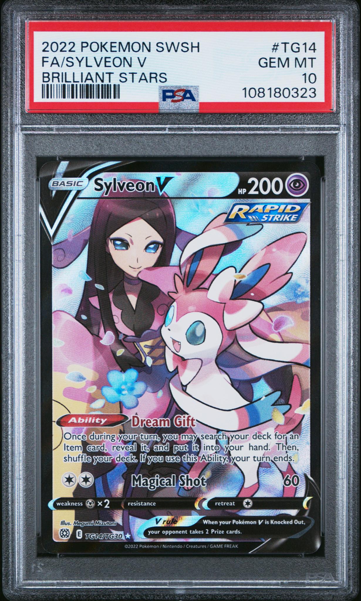 2022 Pokemon Brilliant Stars Trainer Gallery Sylveon V #TG14 Full Art PSA 10