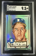 2022 Topps X Naturel #A-7 Eddie Mathews Seafoam Foil Encased Art /75 SGC 9.5