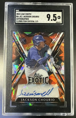 2023 Leaf Exotic Jackson Chourio Clown Fish Crystal Auto /3 SGC 9.5
