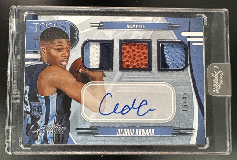 2025 Signature Series Cedric Coward Tools of the Trade Rookie Triple Patch Auto /49