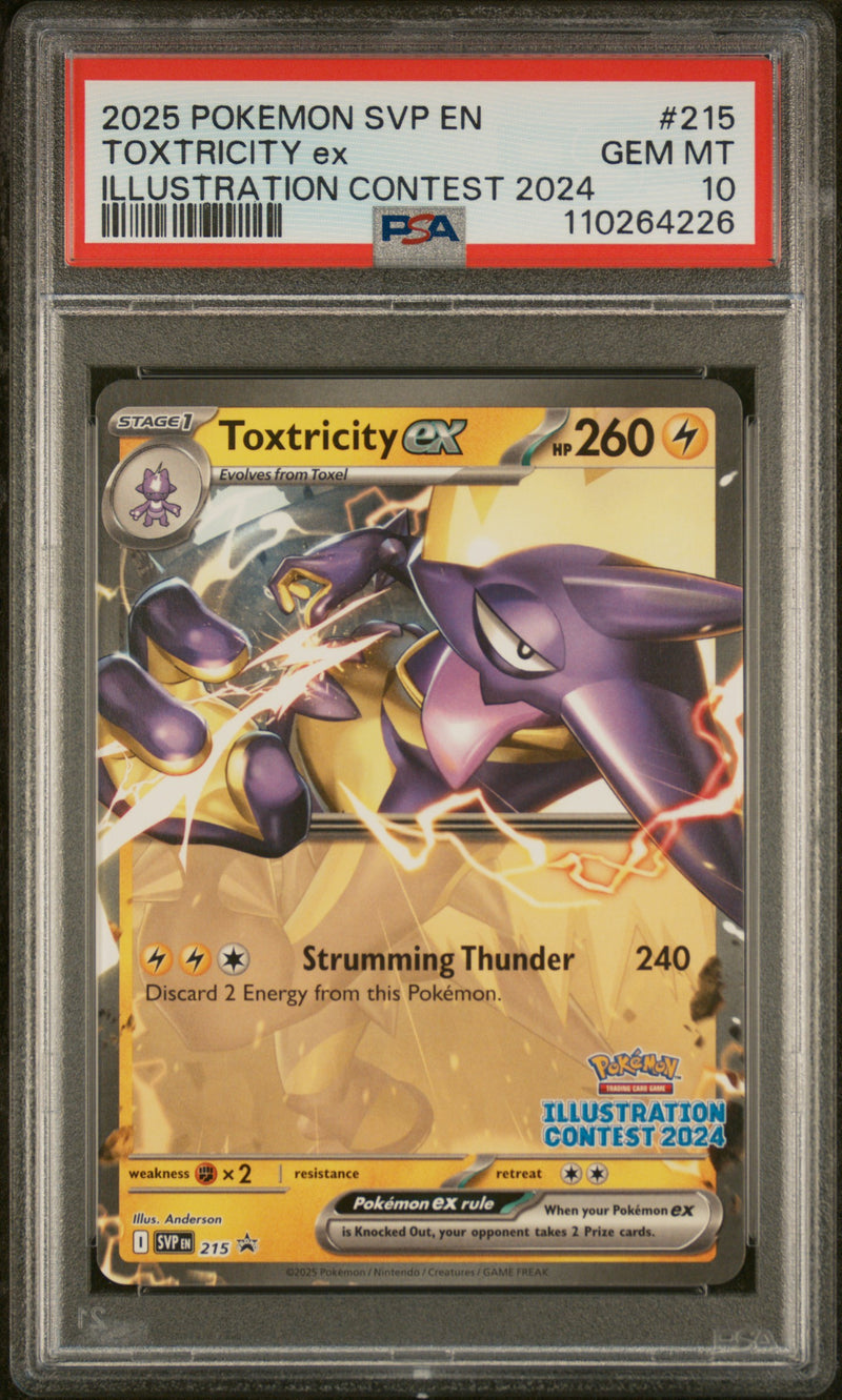 2025 Pokemon Scarlet and Violet Black Star Promo Illustration Contest '24 Winner Toxtricity Ex #215 PSA 10