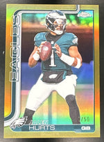 2025 Topps Chrome #247 Jalen Hurts True Gold Refractor /50
