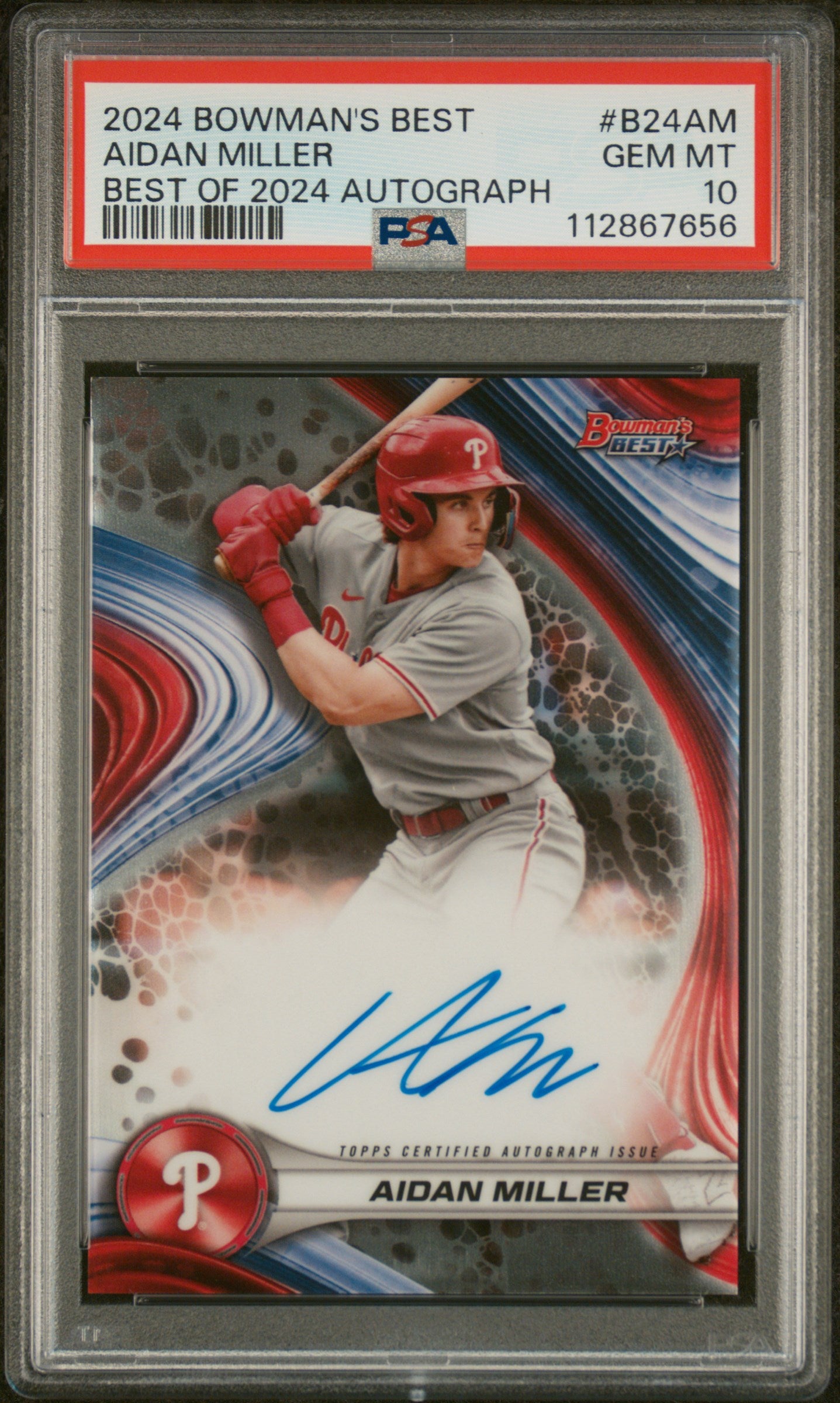2024 Topps Bowman's Best Best of 2024 Autograph Aidan Miller #B24AM Auto PSA 10