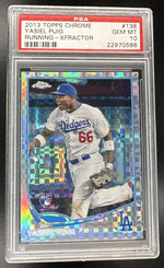 2013 Topps Chrome Running Xfractor Yasiel Puig #138 PSA 10