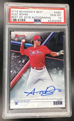 2018 Bowman's Best Best of '18 Autographs Alec Bohm #B18ABO PSA 10