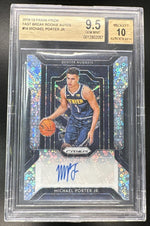 2018-19 Prizm Michael Porter Jr Fast Break Rookie Auto BGS 9.5 Auto 10