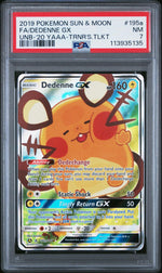 2019 Pokemon Sun and Moon Unbroken Bonds '20 Yellow A Alternate Art Trainer's Toolkit Dedenne Gx #195A PSA 7