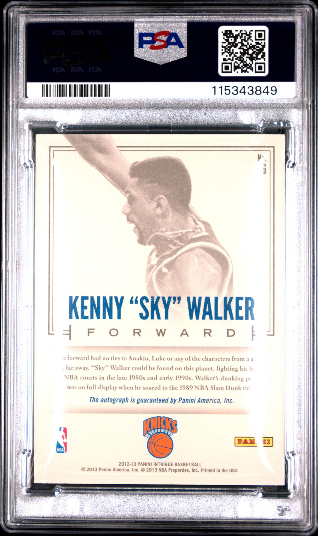 2012 Panini Intrigue Slam Ink Kenny 'Sky' Walker #36 Auto /199 PSA 7