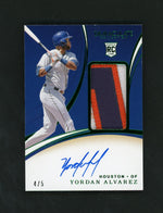 2020 Immaculate #154 Yordan Alvarez 4/5 Rookie Patch Auto