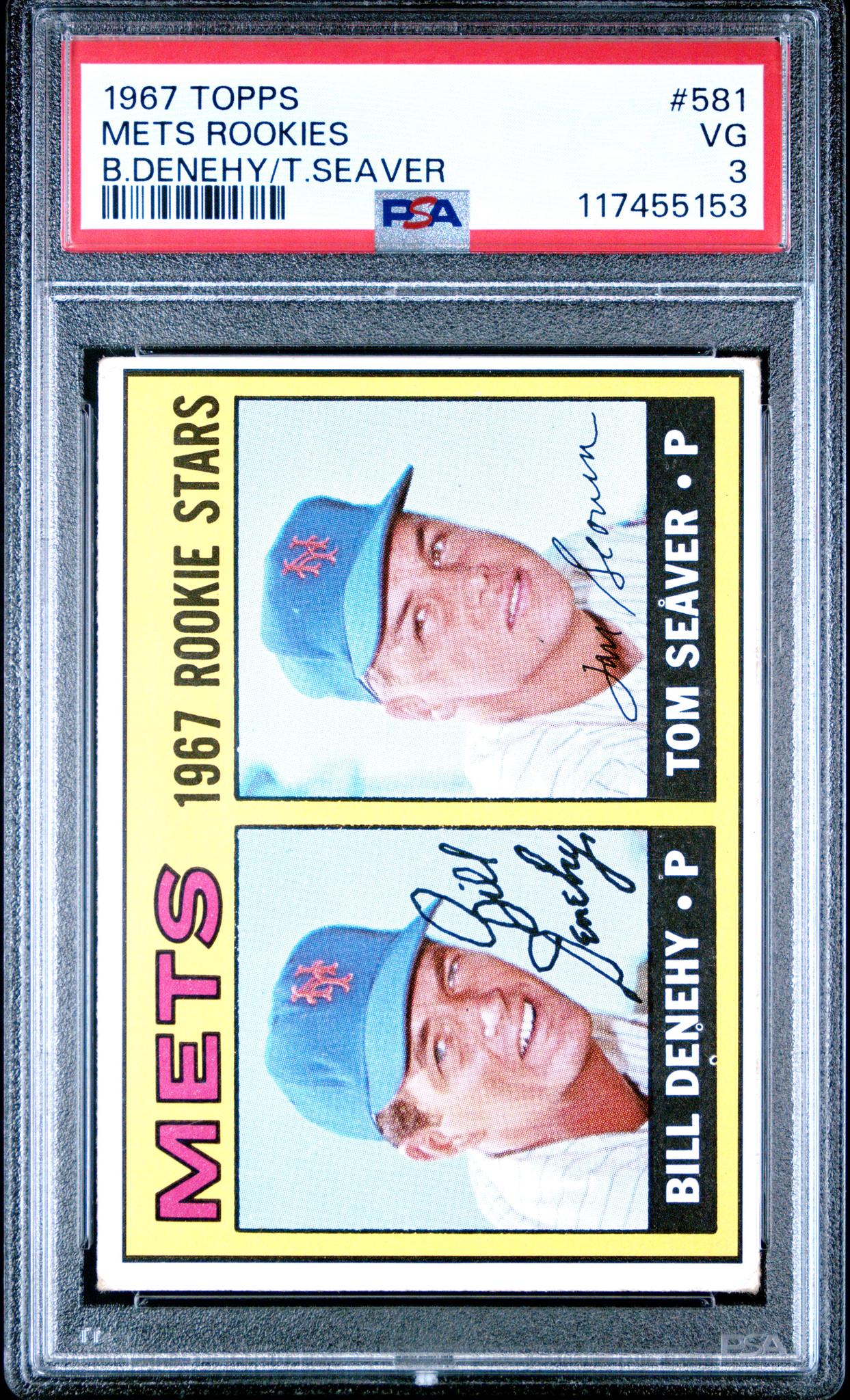 1967 Topps #581 B.Deney/T.Seaver Mets Rookies PSA 3