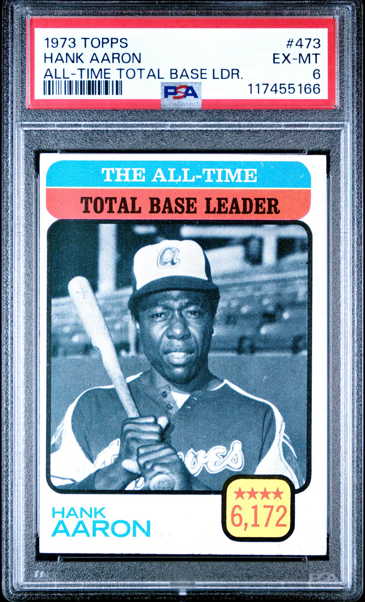 1973 Topps All-Time Total Base Leader Hank Aaron #473 PSA 6