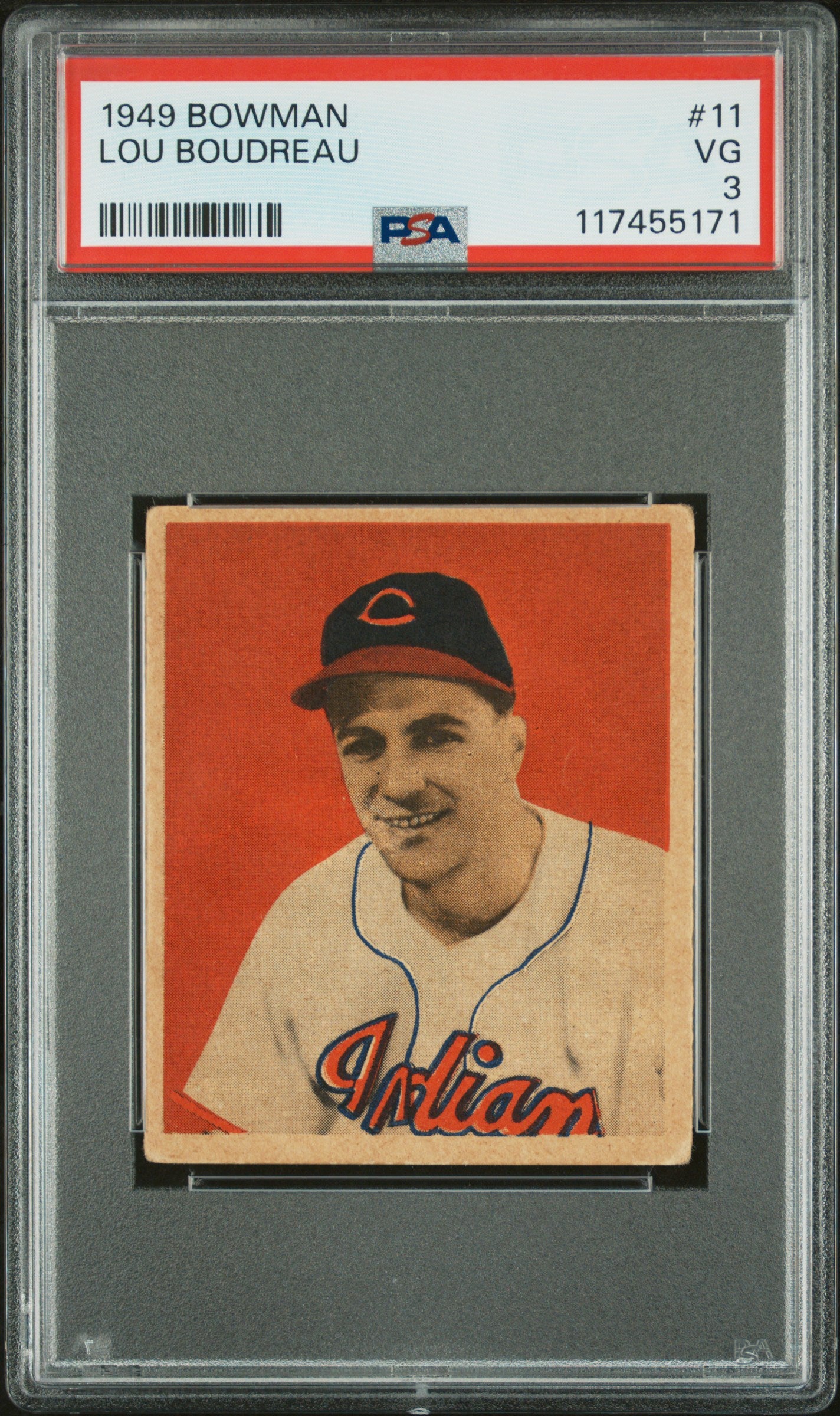 1949 Bowman Lou Boudreau #11 PSA 3