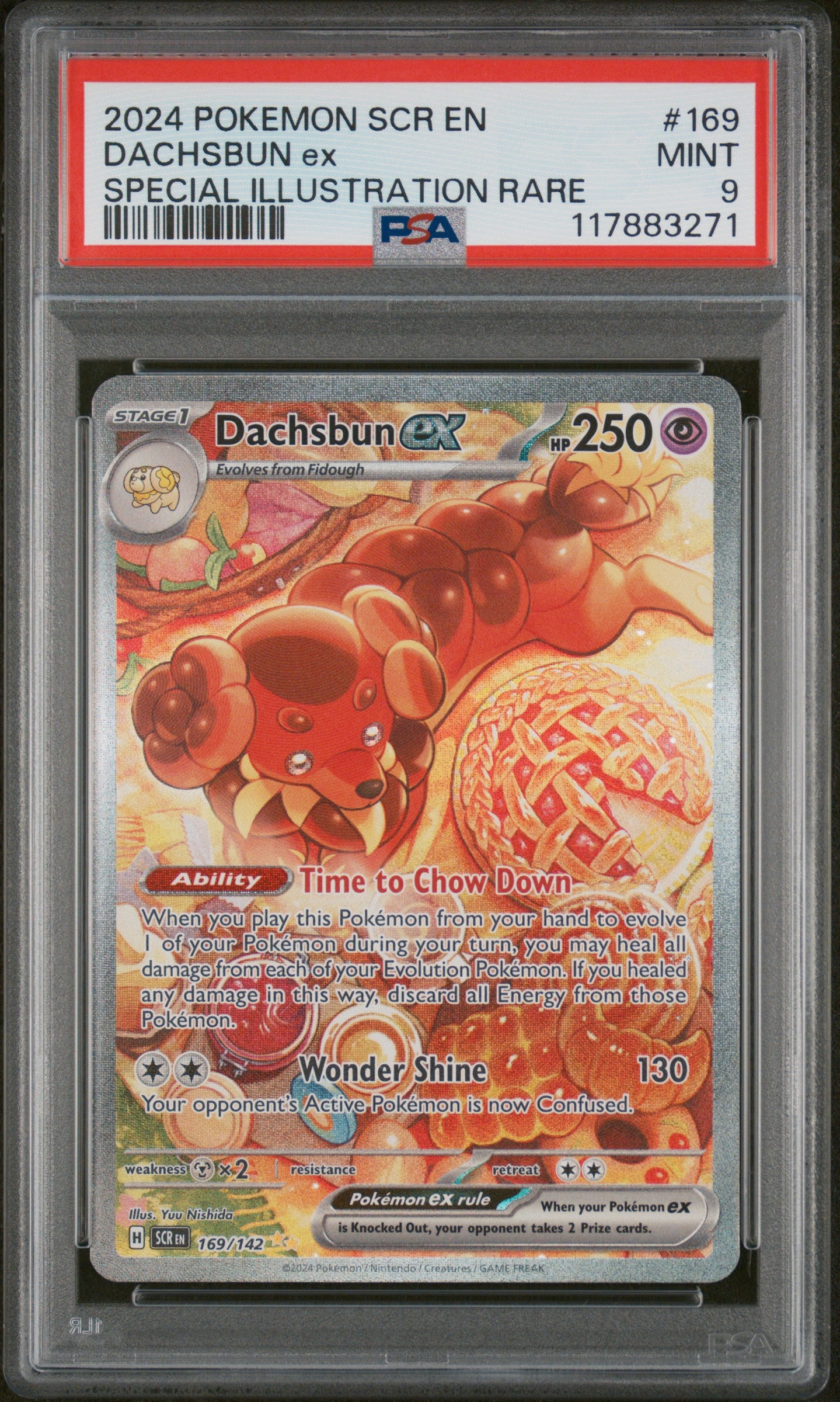 2024 Pokemon Stellar Crown Special Illustration Rare Dachsbun ex #169/142 PSA 9