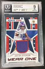 2020 Rookies & Stars Justin Jefferson Rookie Year One Jerseys Patch BGS 9