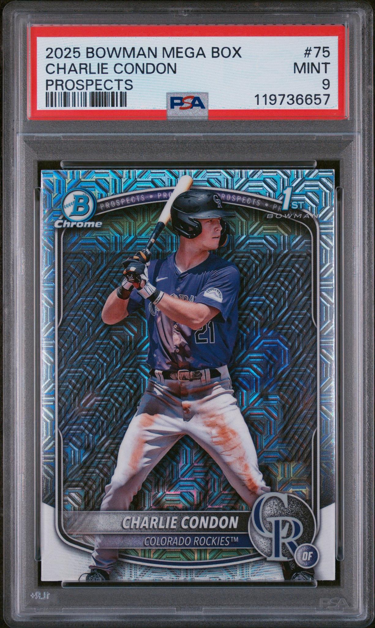2025 Bowman Chrome Mega Box Mojo Refractor Charlie Condon #BCP-75 PSA 9