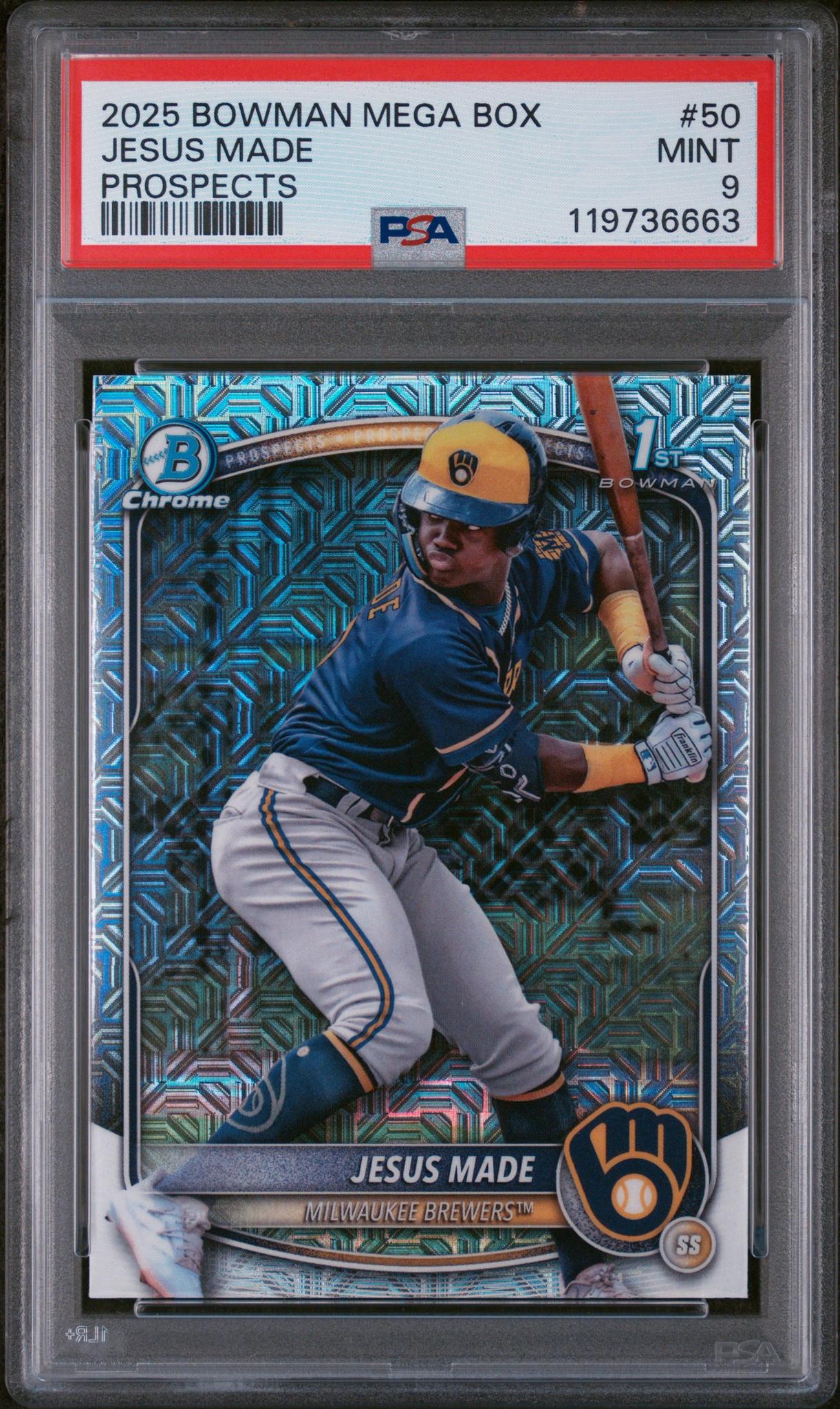 2025 Bowman Chrome #BCP-50 Jesus Made Prospects PSA 9