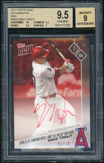 2017 Topps Now 456D Mike Trout Autographs Red /10 Beckett 9.5 Gem Mint Angels