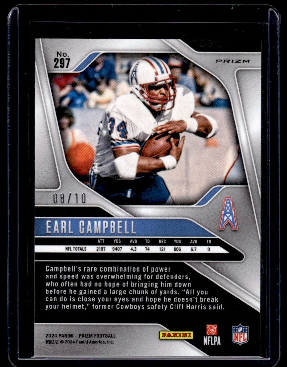 2024 Panini Prizm Green Earl Campbell #297 /10