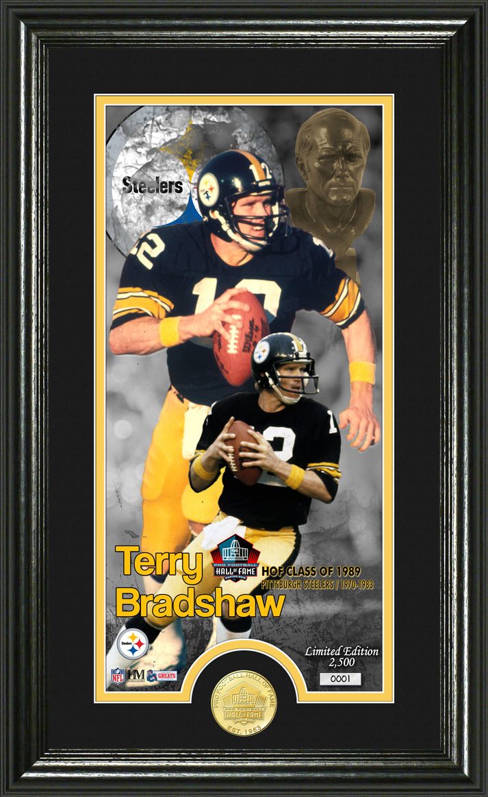Highland Mint Terry Bradshaw 1989 Pro Football Hall of Fame Supreme Bronze Coin Photo Mint