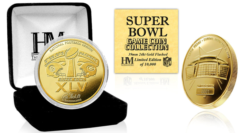 Highland Mint Super Bowl XLV 24KT Gold Flip Coin