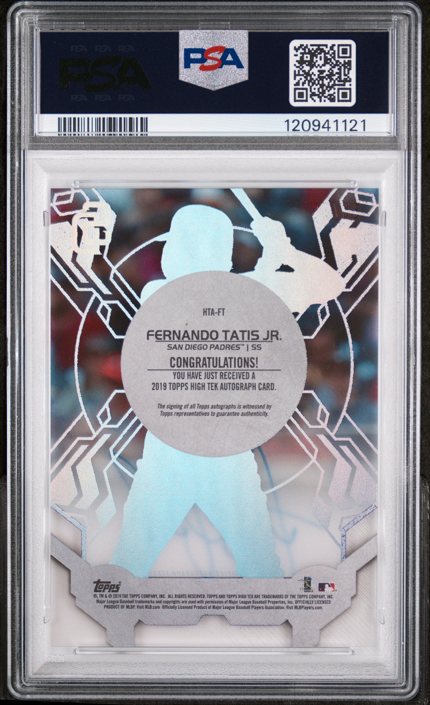 2019 Topps High Tek Purple Fernando Tatis Jr. #HTA-FT RC Auto /99 PSA 9