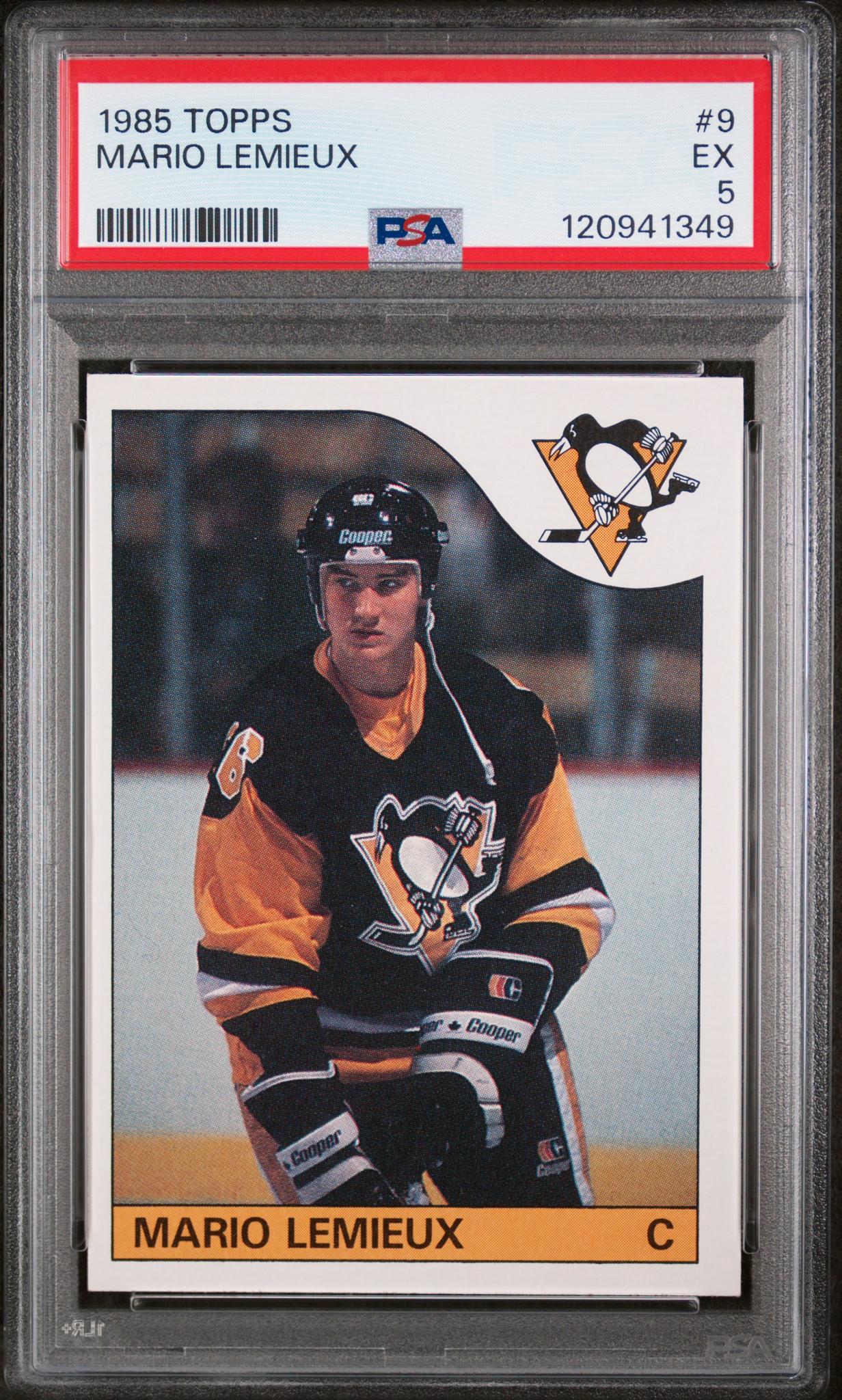 1985 Topps Mario Lemieux #9 RC PSA 5