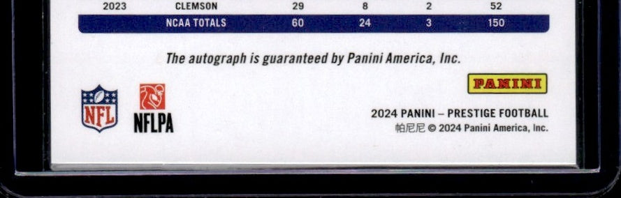 2024 Prestige Nate Wiggins Xtra Points Auto Pink #d /25