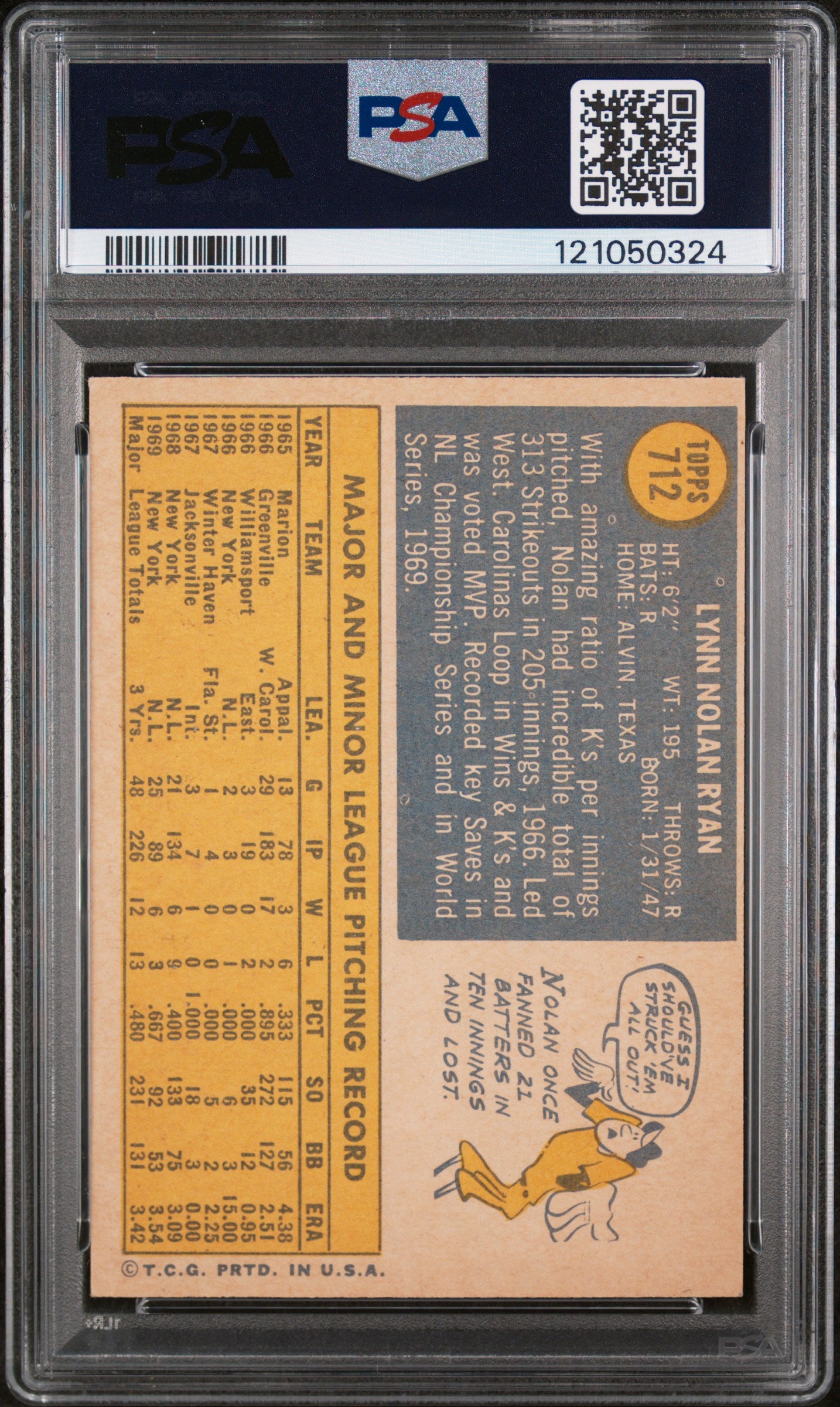 1970 Topps Nolan Ryan #712 PSA 7